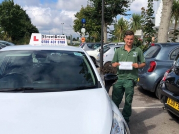 Congratulations to “Jamie Aguiar” for passing his driving test today at Poole DTC, just “FIVE” driving faults.

Your instructor “Louise” said It was a pleasure teaching you to drive, good luck for the future from us ALL at StreetDrive (SoM), and drive safely - Passed Tuesday 14th August 2018....