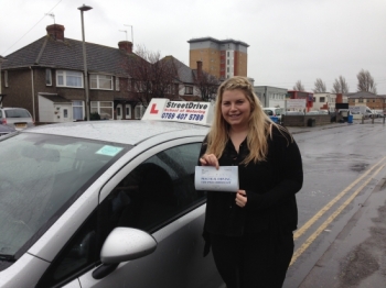 Congratulations to Amelia Bishop who passed her driving test 1st Attempt on Tuesday 9th March 2016 very well done<br />
<br />
<br />
<br />
Congratulations from your instructor Louise and ALL of us at StreetDrive School of Motoring may we wish you many years of safe driving