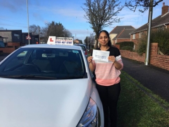 Delighted for ”Anika Lukha' who passed the new “SatNav” driving test today at Poole DTC, at the “1st Attempt”, only “ONE” driving faults, fantastic news.<br />
<br />
<br />
<br />
Well done from your instructor 'Louise' and ALL of us at StreetDrive (School of Motoring), may we wish you many years of safe driving - Passed Monday 22nd January 2018.