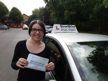Congratulations to 'Charlotte Warr' who passed her driving test today at Chippenham DTC, and '1st attempt', just SIX driving faults, fantastic news.<br />
<br />
<br />
<br />
Well done from your instructor 'Roger' and ALL of us at StreetDrive (School of Motoring), may we wish you many years of safe driving - Passes Thursday 7th September 2017.