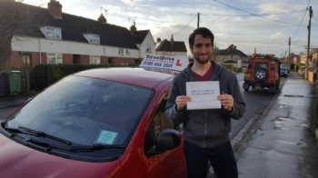 Well done to “Dan Williams” who passed his test today at Chippenham DTC, 1st time pass with just the “TWO” minor driving faults, a confident and safe drive.<br />
<br />
Congratulations from your instructor “Bradley” and ALL of us at StreetDrive (School of Motoring) - Passed Wednesday 19th December 2018.