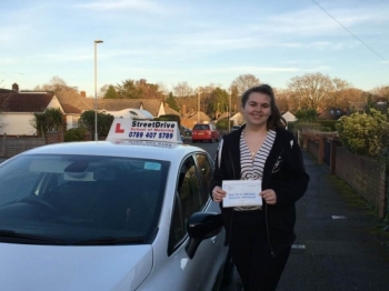 Delighted for ”Ellie Taylor' who passed the new “SatNav” driving test today at Poole DTC, it was her “1st Attempt”, fantastic news.<br />
<br />

<br />
<br />
Well done from your instructor 'Louise' and ALL of us at StreetDrive (School of Motoring), may we wish you many years of safe driving - Passed Tuesday 19th December 2017.