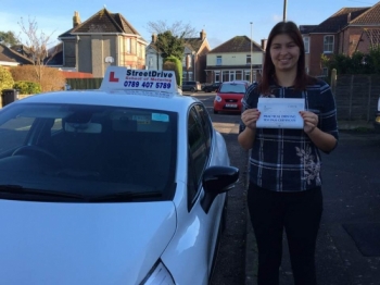 Delighted for ”Joanna Davis” who passed the new “SatNav” driving test today at Poole DTC, it was her “1st Attempt”, such fantastic news - Passed Tuesday 30th January 2018. <br />
<br />

<br />
<br />
Well done from your instructor 'Louise' and ALL of us at StreetDrive (School of Motoring), may we wish you many years of safe driving.