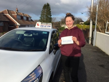 We are Delighted for Lauren Frampton who passed her driving test 1st Attempt at Bournemouth DTC very well done<br />
<br />
<br />
<br />
Congratulations from your instructor Louise and ALL of us at StreetDrive School of Motoring may we wish you many years of safe driving - Passed Tuesday 11th January 2017