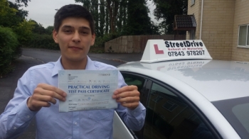 Congratulations to Matthew Howell who passed his driving test on 19th September at Trowbridge DTC just SIX driving faults very well done we are all delighted for you<br />
<br />
<br />
<br />
Congratulations from your instructor Roger Marsh and ALL of us at StreetDrive School of Motoring may we wish you many years of safe driving - Passed Monday 19th September 2016