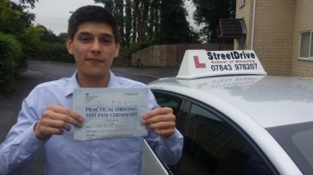 Congratulations to Matthew Howell who passed his driving test on 19th September at Trowbridge DTC just SIX driving faults very well done we are all delighted for you<br />
<br />

<br />
<br />
Congratulations from your instructor Roger Marsh and ALL of us at StreetDrive School of Motoring may we wish you many years of safe driving - Passed Monday 19th September 2016