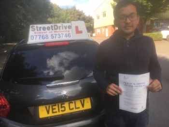 'Colin' was the best driving instructor I could have asked for! He made learning to drive a great experience and didn´t let me feel defeated or disappointed and you can´t ask for much more than that!<br />
<br />
<br />
I would highly recommend StreetDrive to all my friends and family, thank you - Passed Friday 21st September 2018.