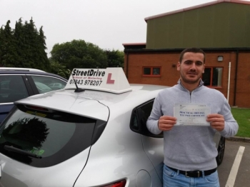 Delighted for 'Sajmir Gjabri' who passed his driving test today at Westbury DTC, just “THREE” driving faults”, fantastic news.<br />
<br />
Well done from your instructor 'Roger' and ALL of us at StreetDrive (School of Motoring), may we wish you many years of safe driving - Passed Friday 8th June 2018.