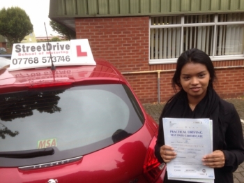 Congratulations to Siddaca Uddin who passed her driving test on 20th September at Chippeham DTC very well done we are all delighted for you<br />
<br />
<br />
<br />
Congratulations from your instructor Colin and ALL of us at StreetDrive School of Motoring may we wish you many years of safe driving - Passed Tuesday 20th September 2016