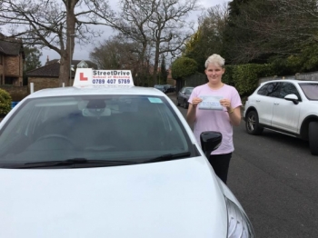 I was taught by Louise from StreetDrive and she was an excellent teacher. I passed my test second time and she was very kind and helpful through the whole process. <br />
<br />

<br />
<br />
Thank you!! Would highly recommend, Passed Thursday 22 March 2018