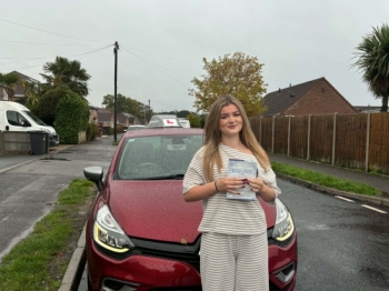 Congratulations, Ellie, on passing your driving test with Kirsty! 🎉<br />
<br />
Such an amazing achievement considering the wet weather this morning. <br />
<br />
Wishing you lots of safe, confident, and happy miles ahead. Well done! 👏